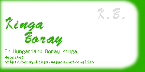 kinga boray business card